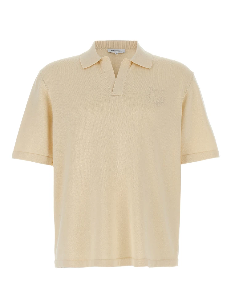 Beige Cotton Polo Shirt
