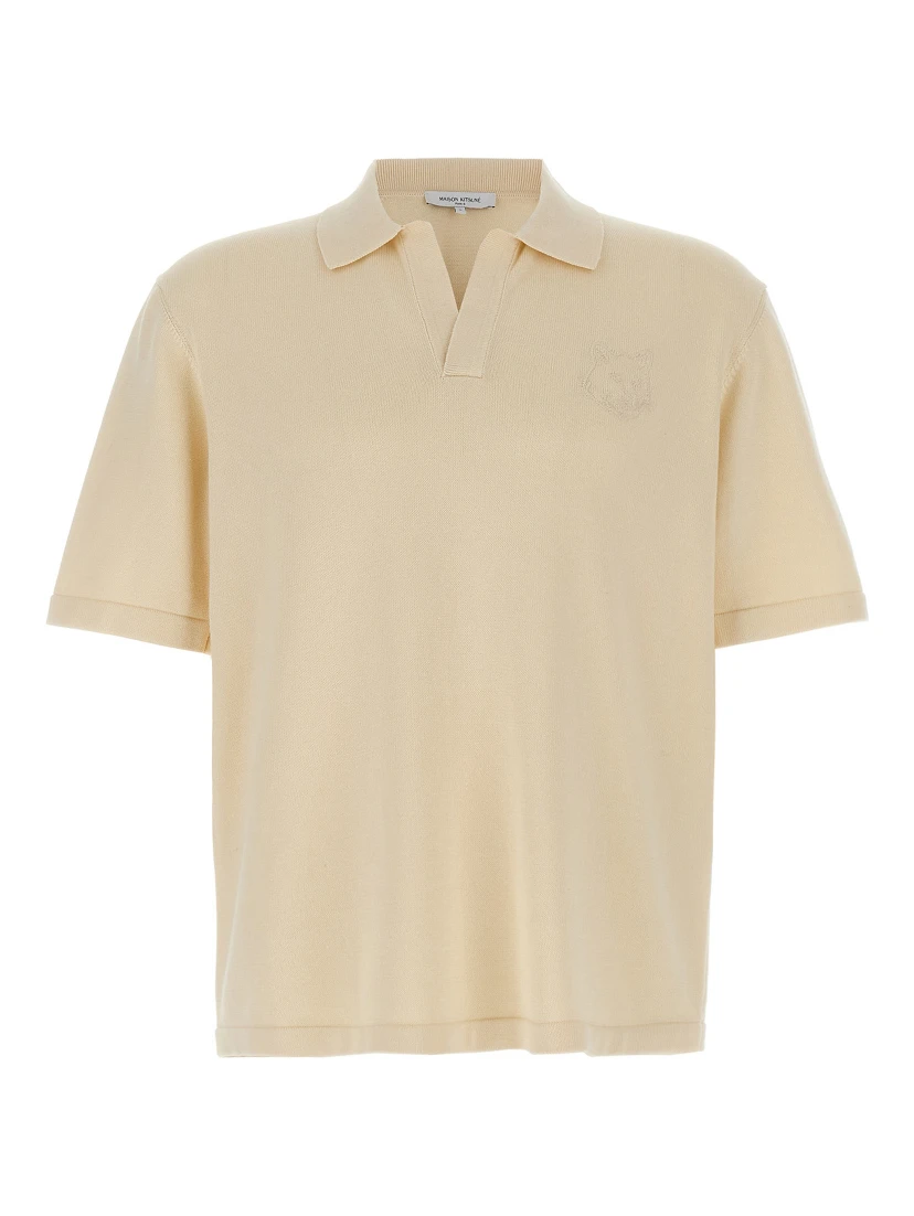 Beige Cotton Polo Shirt