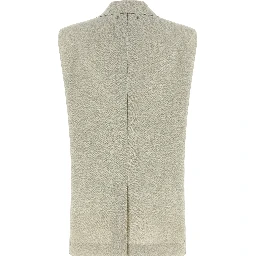 Beige Virgin Wool Sleeveless Jacket