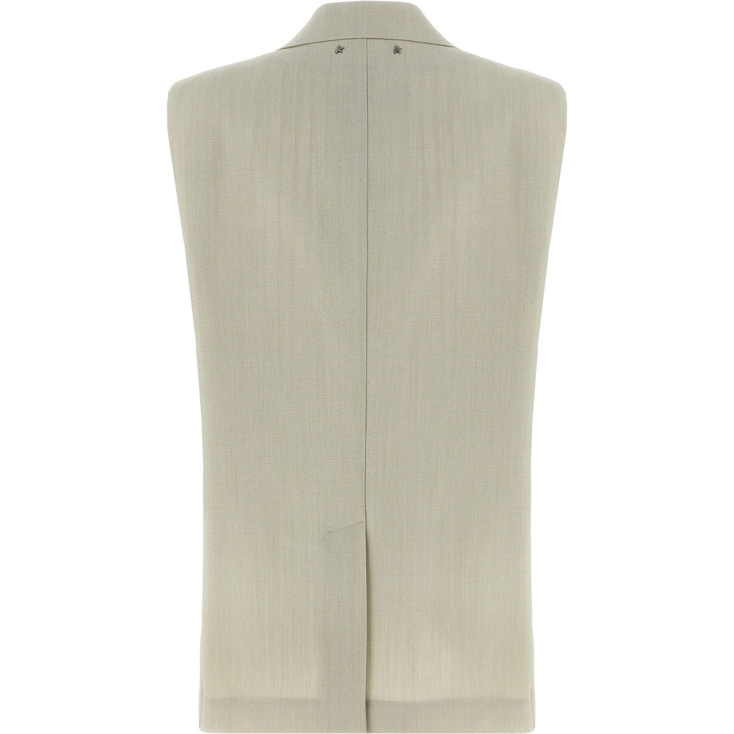Beige Virgin Wool Sleeveless Jacket
