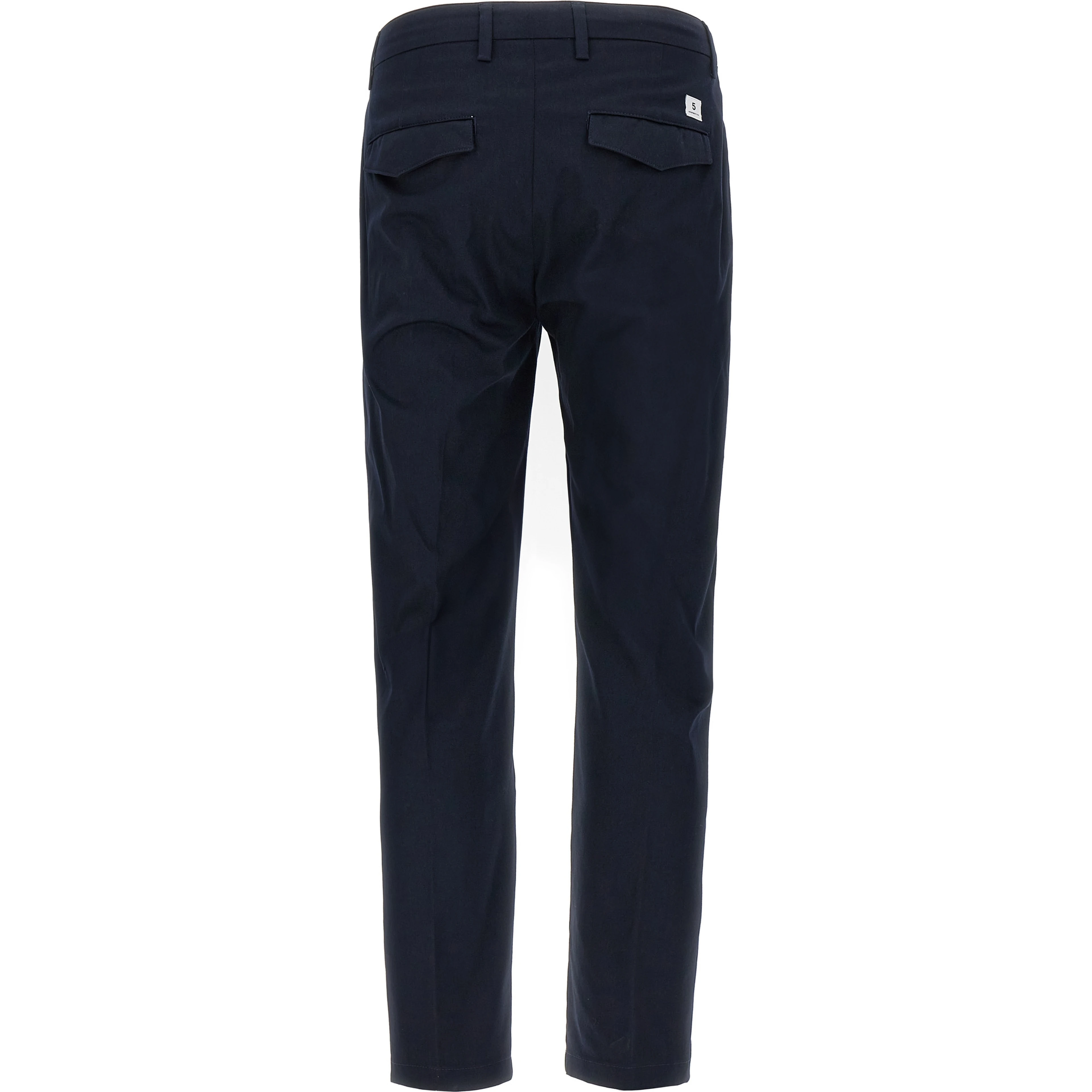 Blue Cotton Cropped Pants