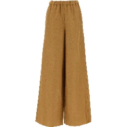 Brown Flax Casual Pants