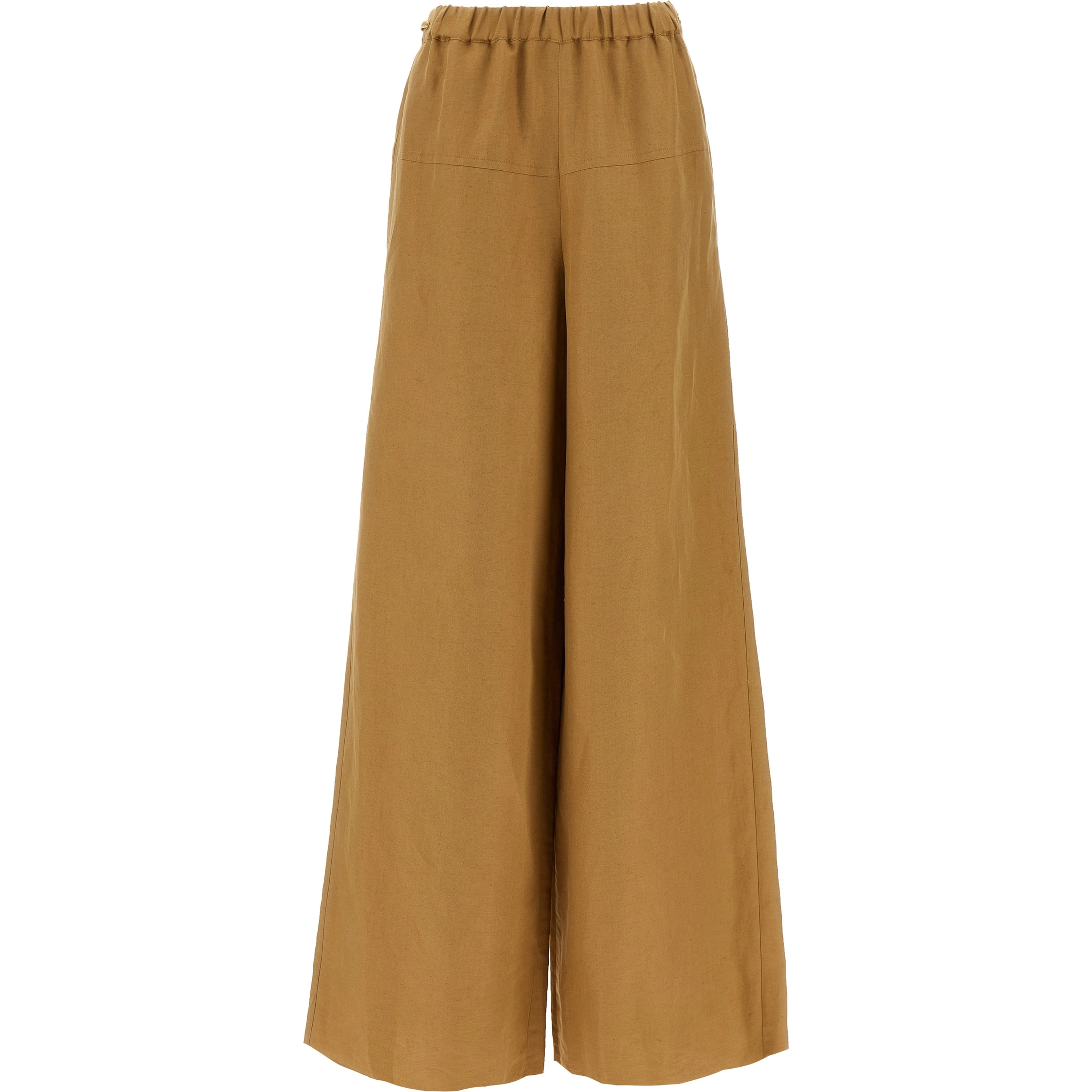 Brown Flax Casual Pants