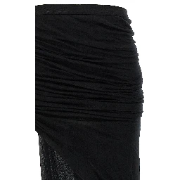 Black Cotton Mini Skirt