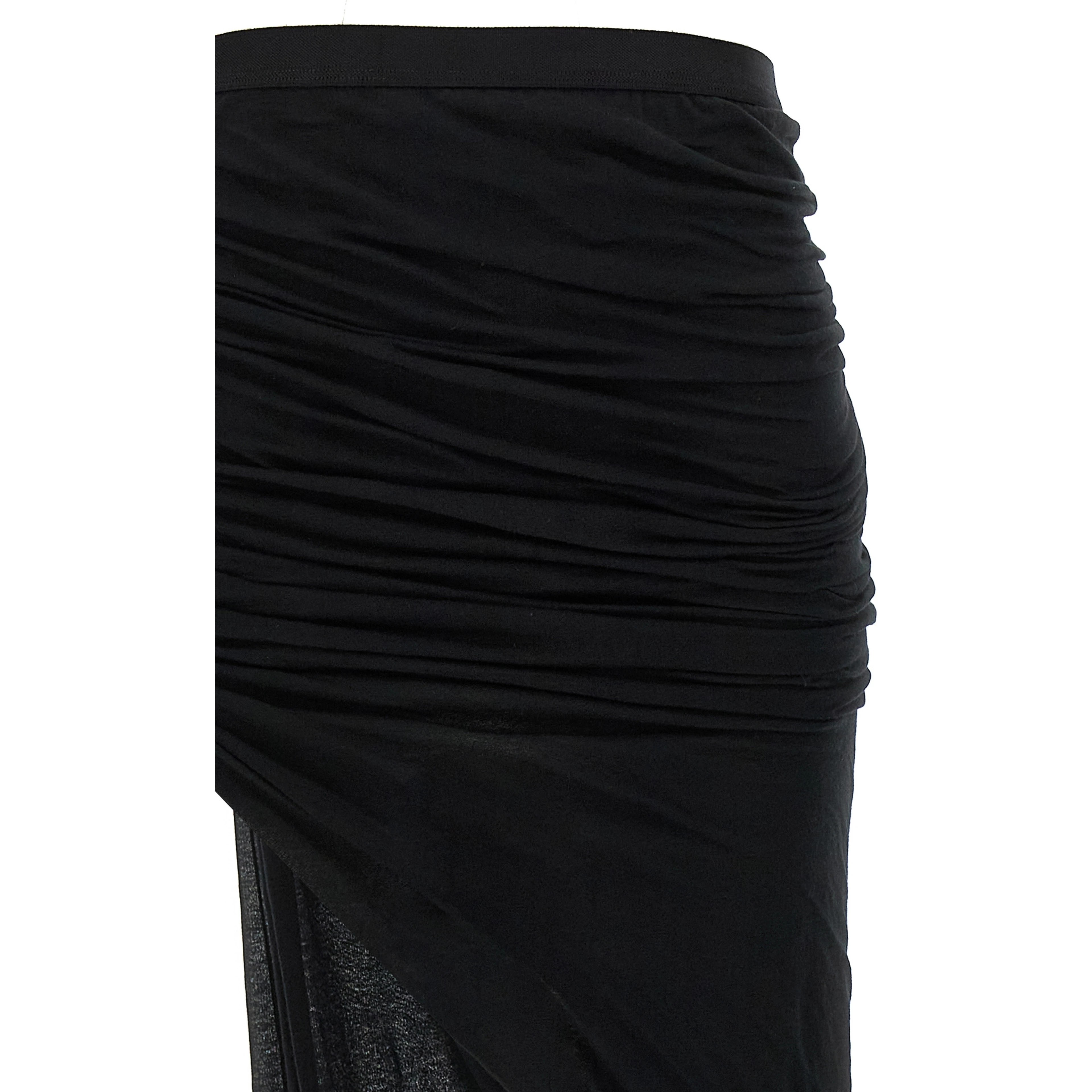 Black Cotton Mini Skirt