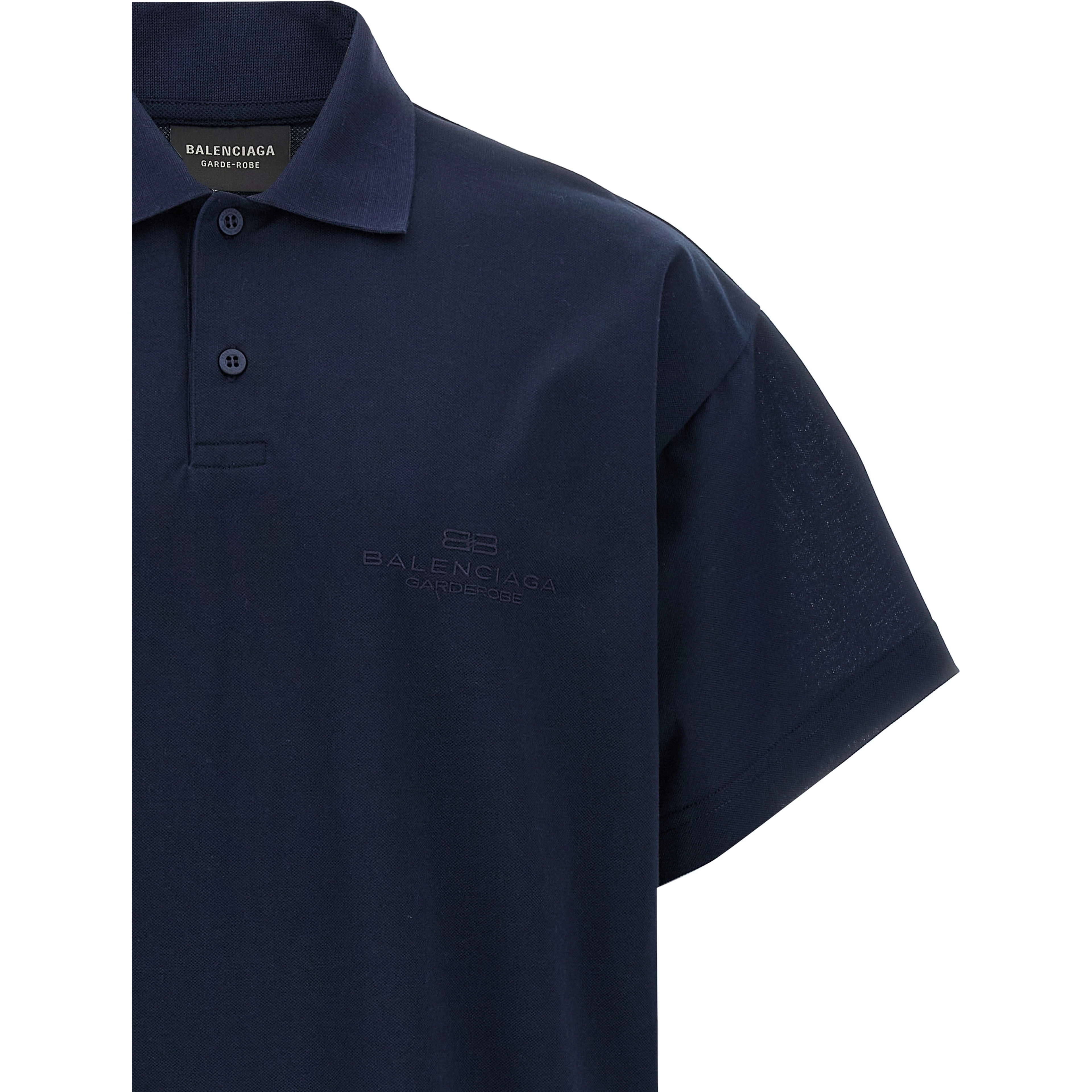 Blue Cotton Polo Shirt