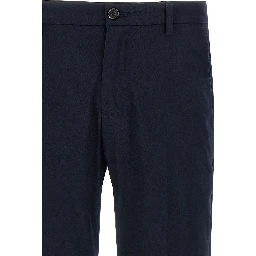 Blue Cotton Cropped Pants