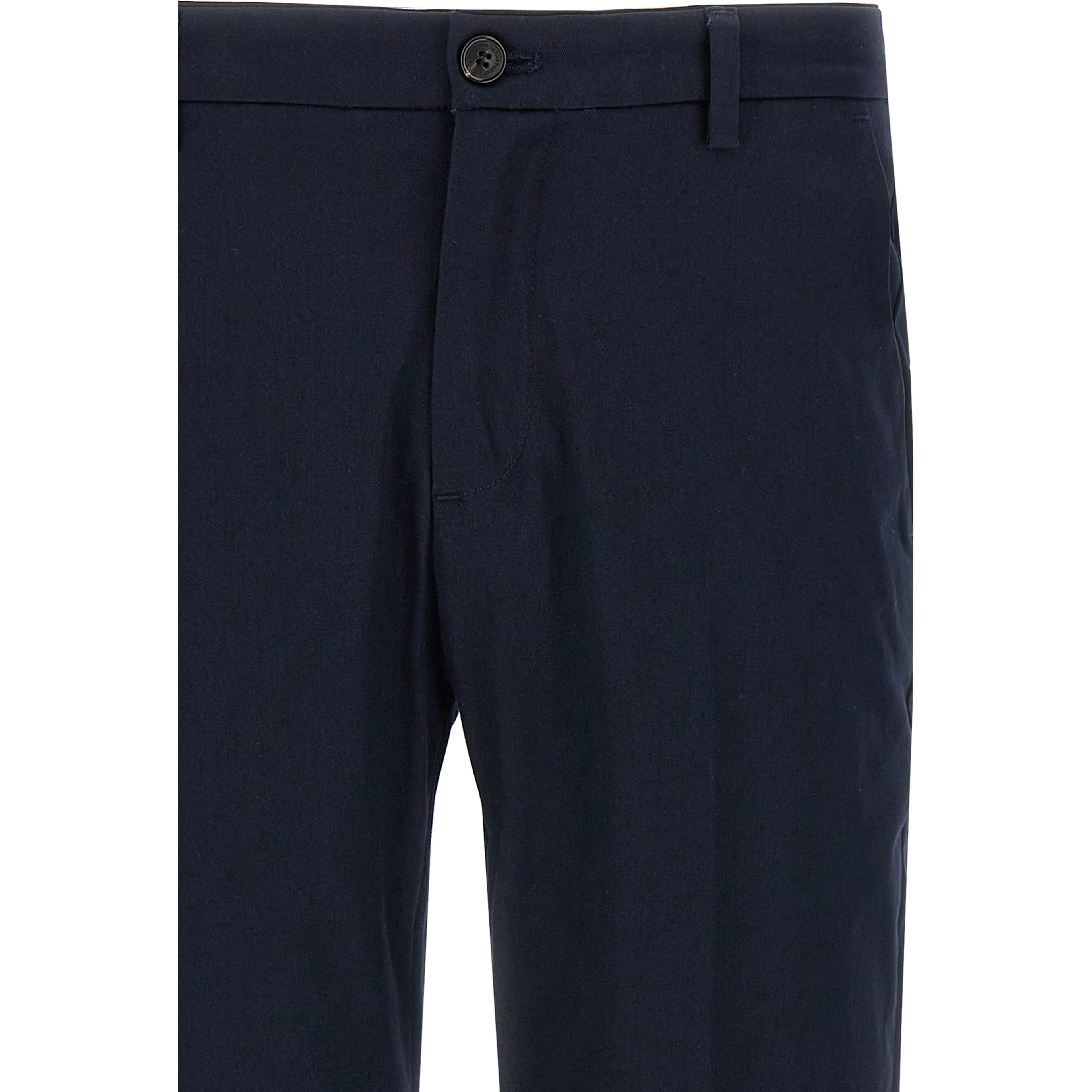 Blue Cotton Cropped Pants