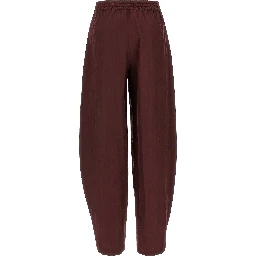 Bordeaux Polyester Casual Pants