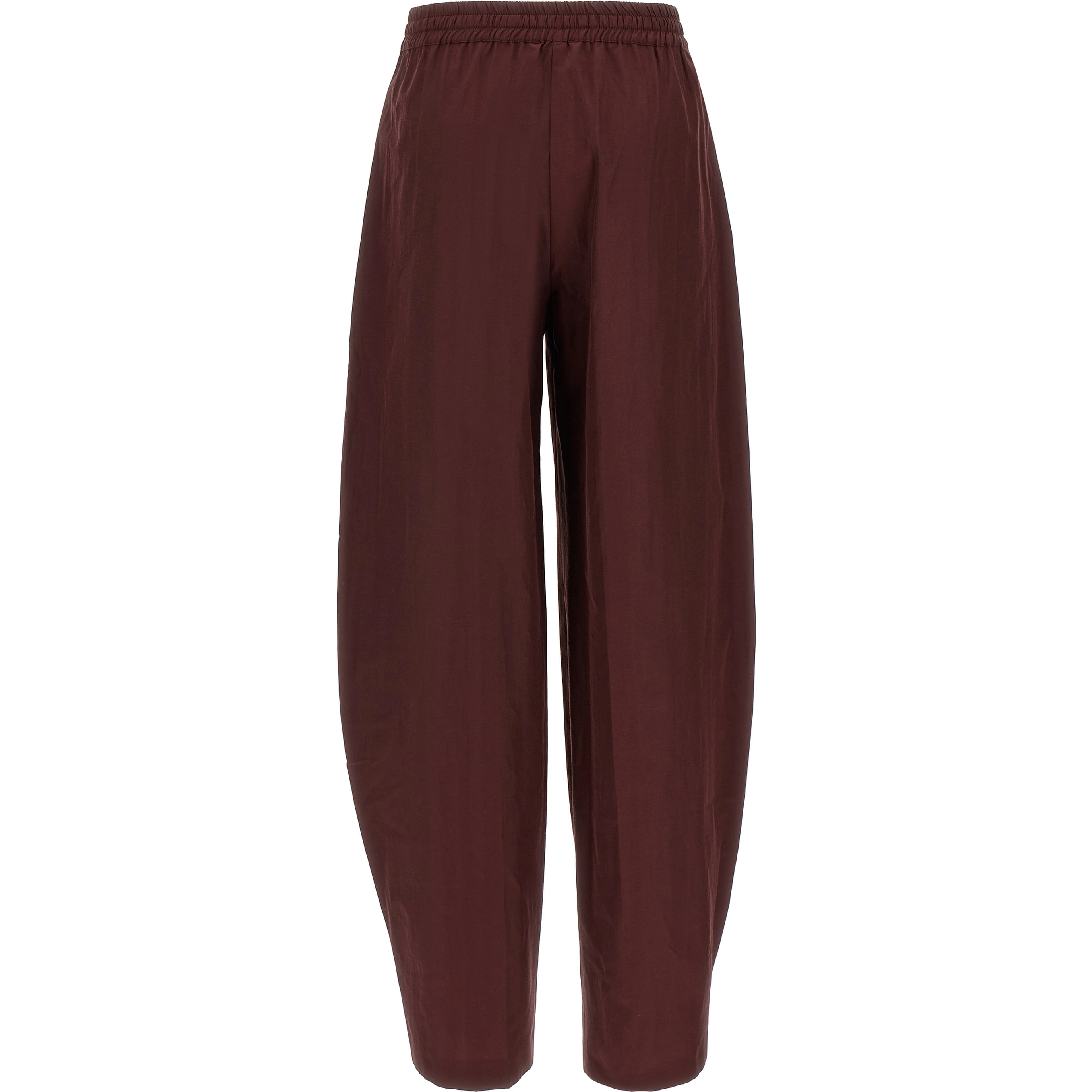 Bordeaux Polyester Casual Pants