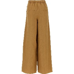 Brown Flax Casual Pants