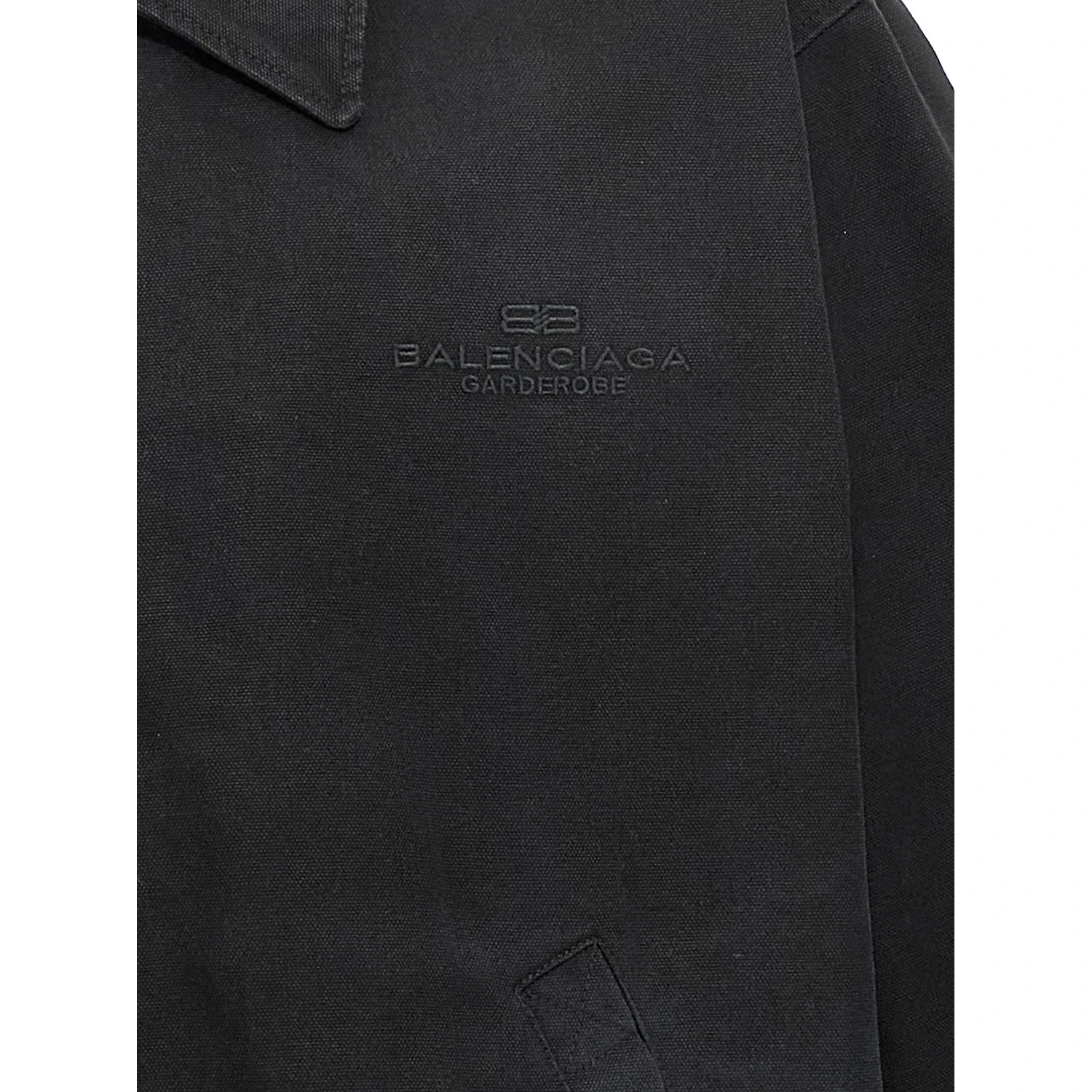 Black Cotton Full-Length Jacket