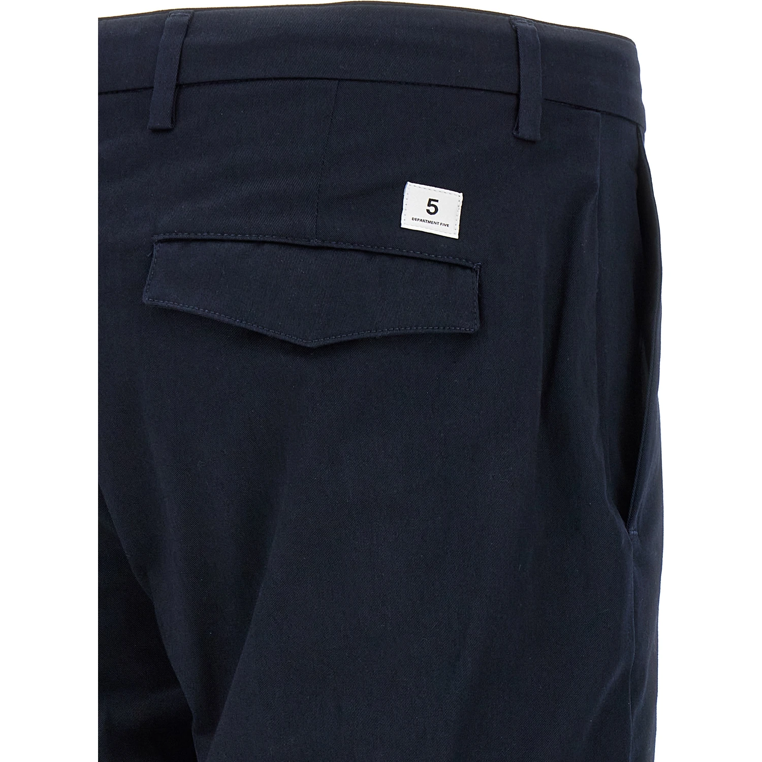 Blue Cotton Cropped Pants