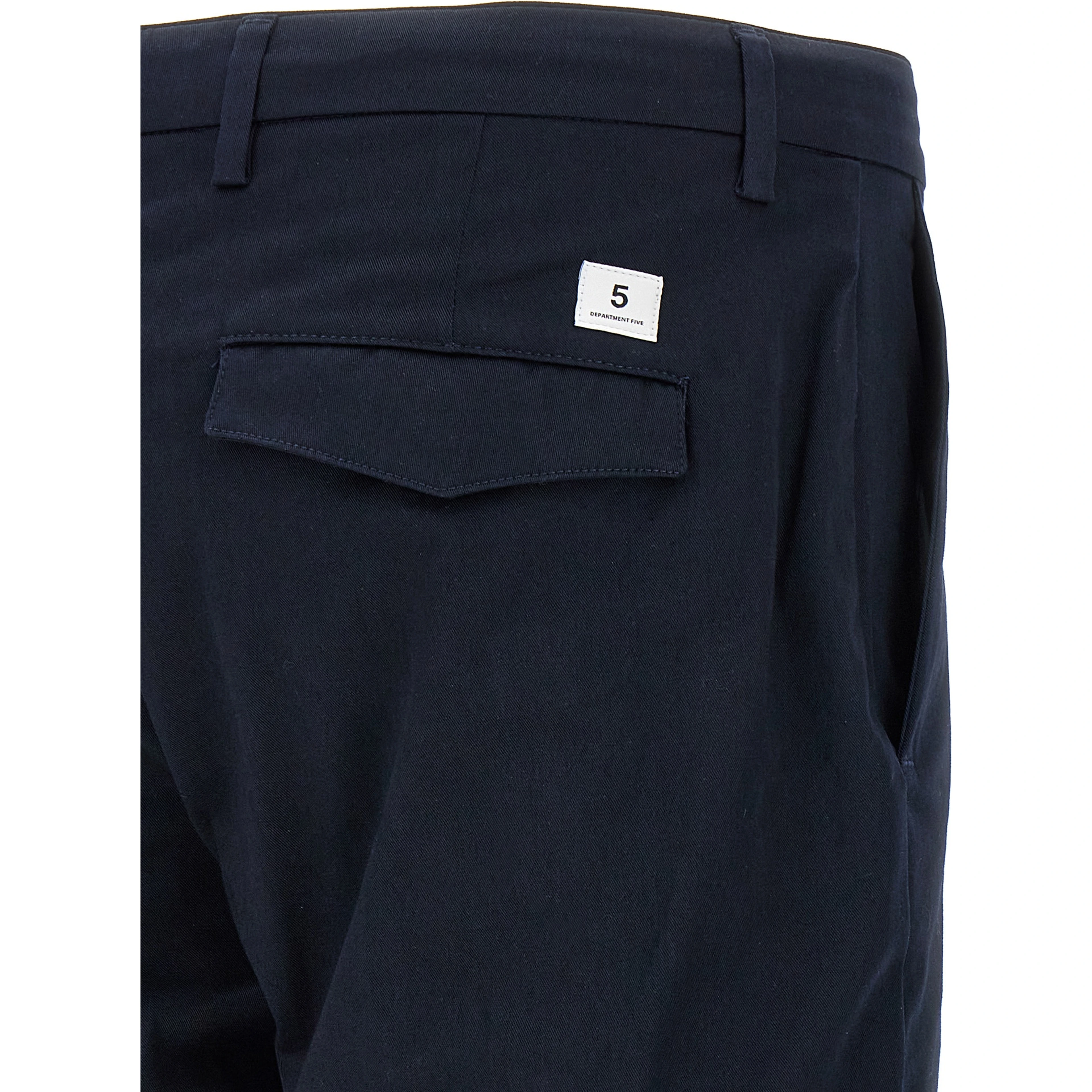 Blue Cotton Cropped Pants