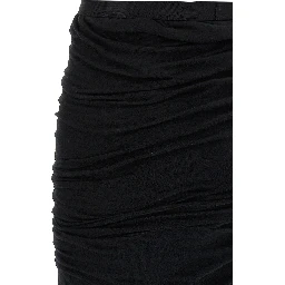 Black Cotton Mini Skirt