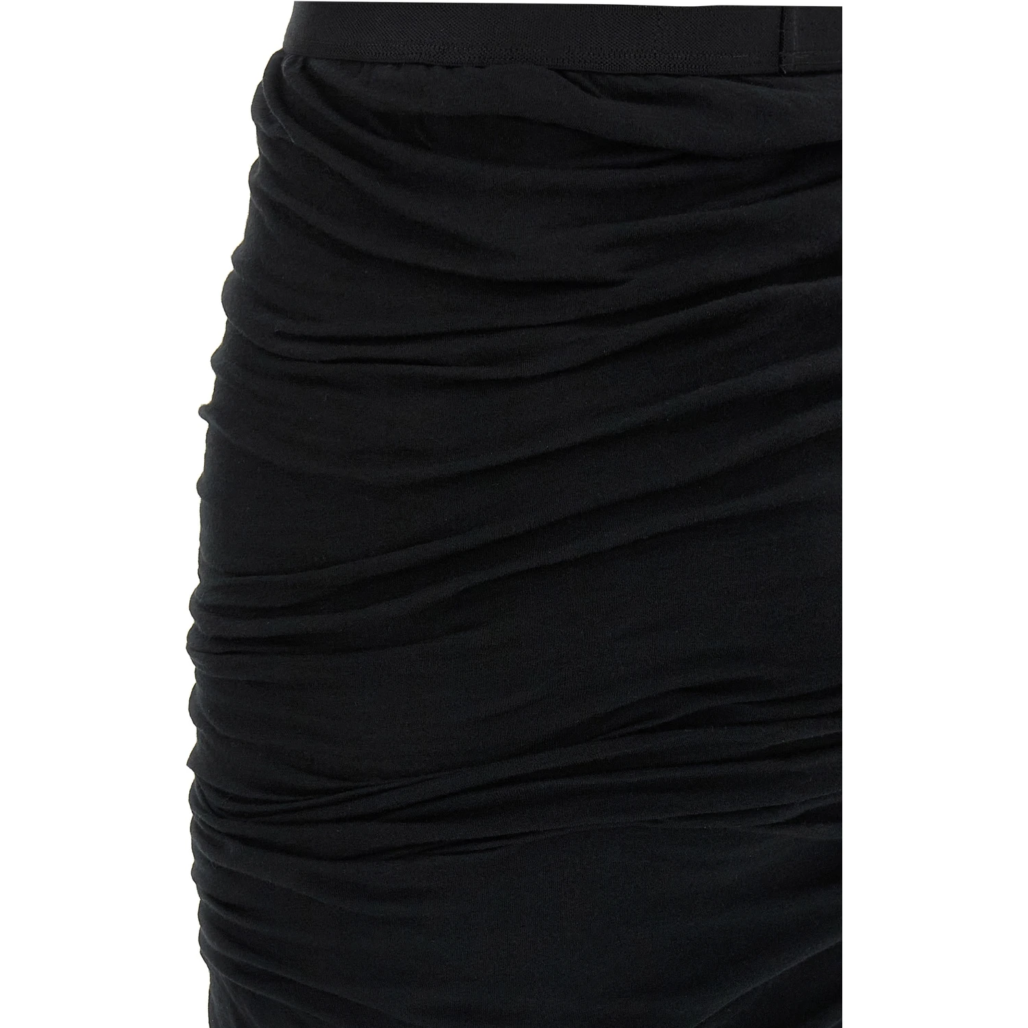 Black Cotton Mini Skirt