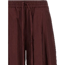 Bordeaux Polyester Casual Pants