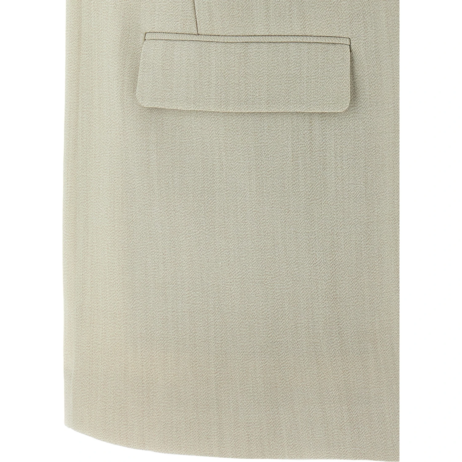 Beige Virgin Wool Sleeveless Jacket