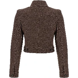 Brown Cotton Blazer