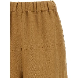 Brown Flax Casual Pants