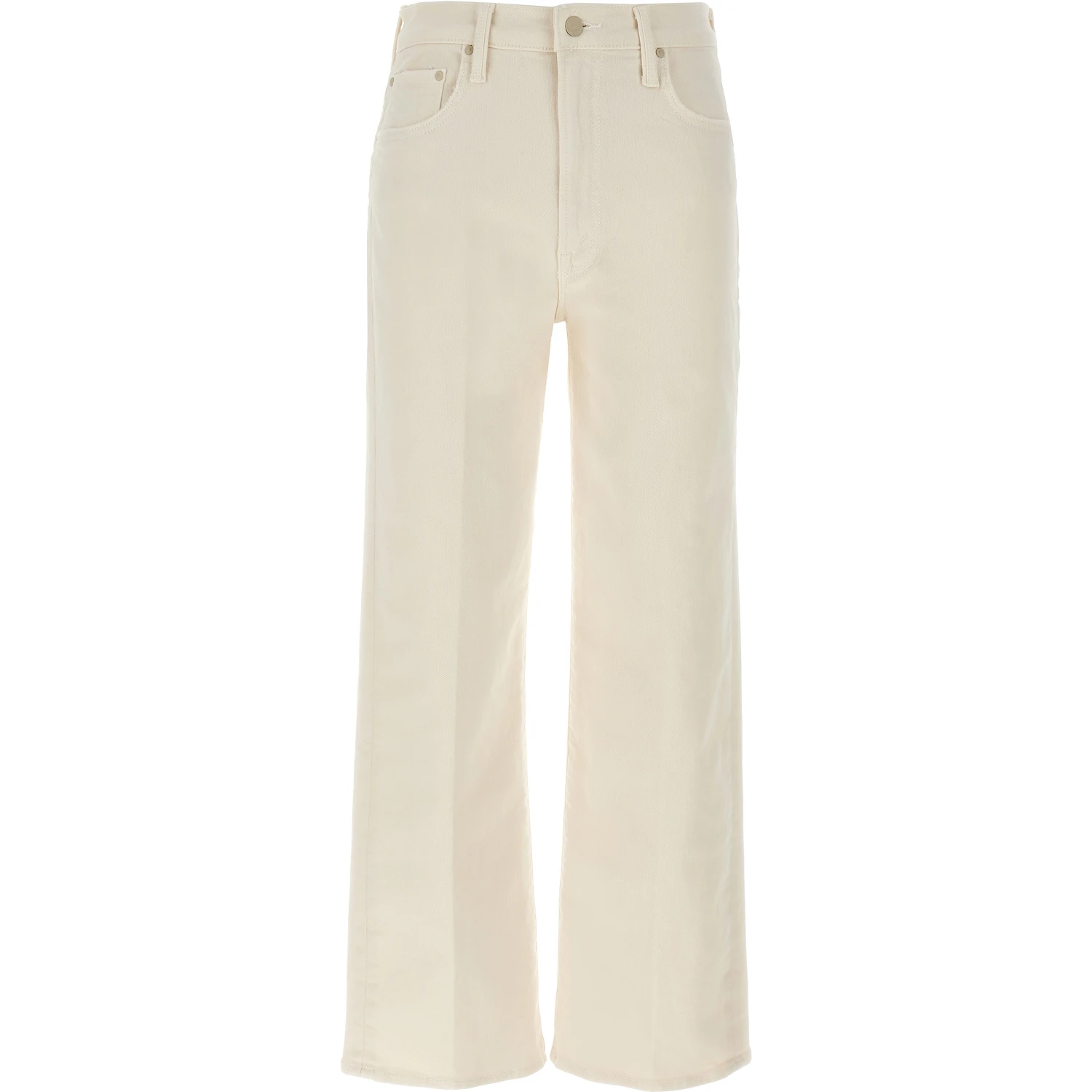White Cotton High-Waisted Jean