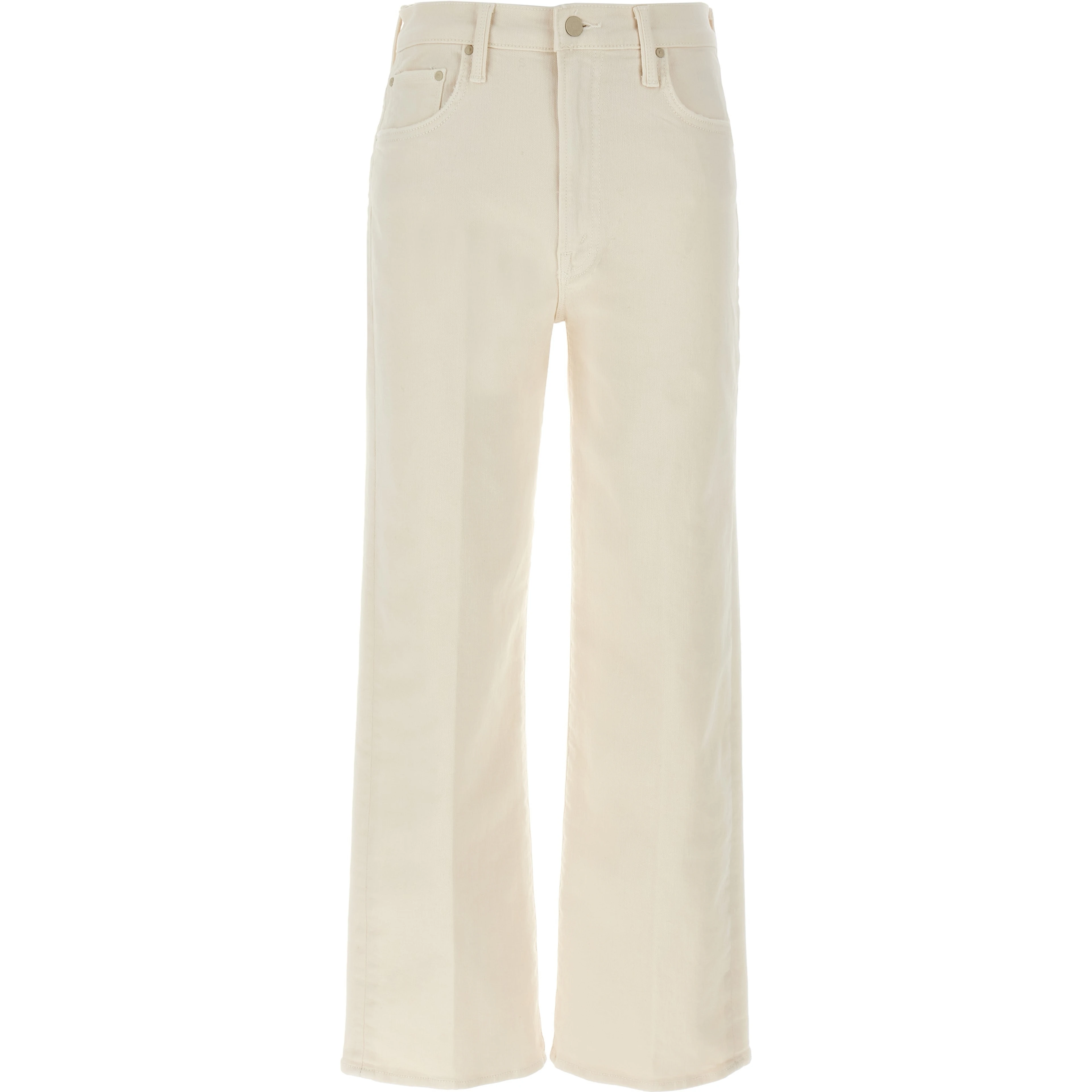 White Cotton High-Waisted Jean