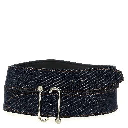 Blue Cotton High-Waist Belt