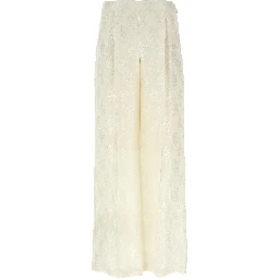 White Silk Casual Pants