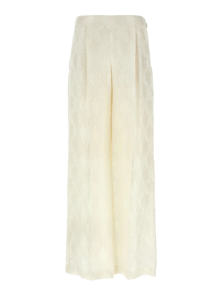 White Silk Casual Pants
