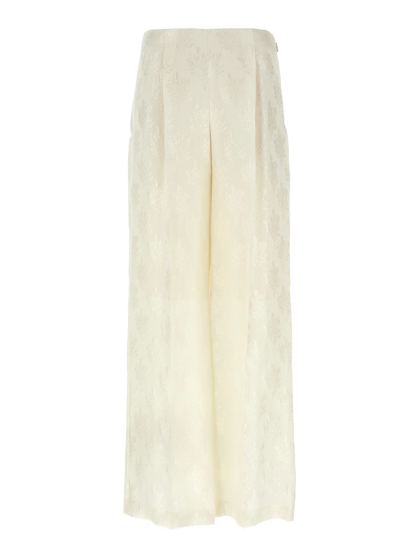 White Silk Casual Pants