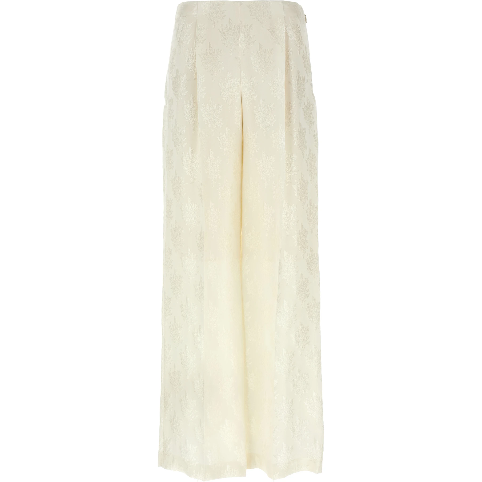 White Silk Casual Pants