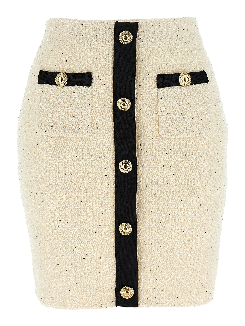 Bicolor Cotton Long Skirt