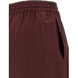 Bordeaux Polyester Casual Pants