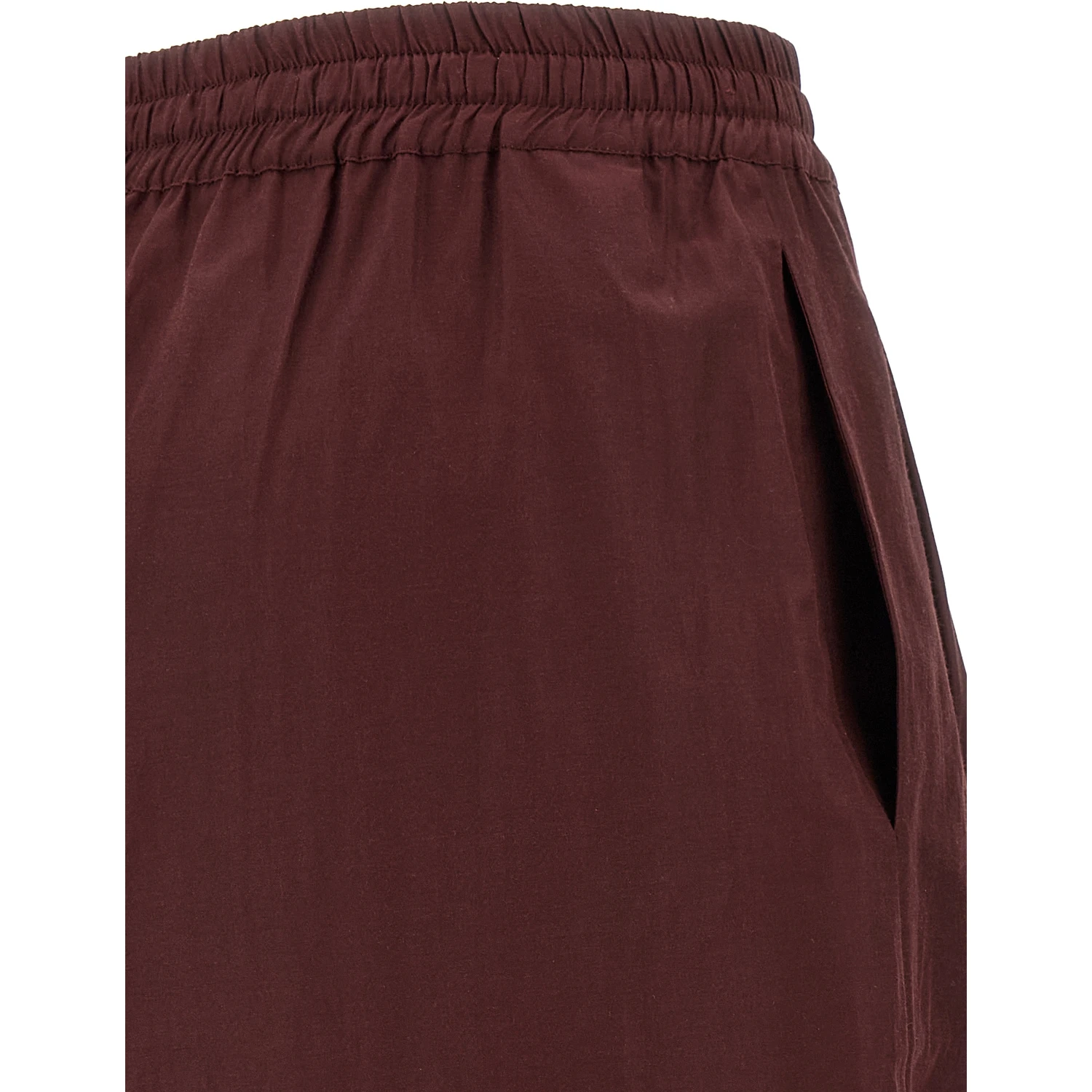 Bordeaux Polyester Casual Pants