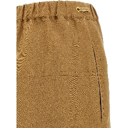 Brown Flax Casual Pants