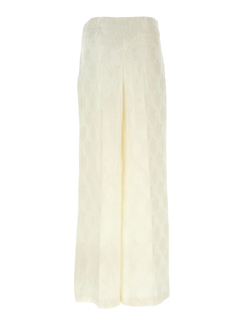 White Silk Casual Pants