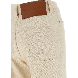 Beige Cotton Jeans Denim