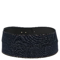 Blue Cotton High-Waist Belt