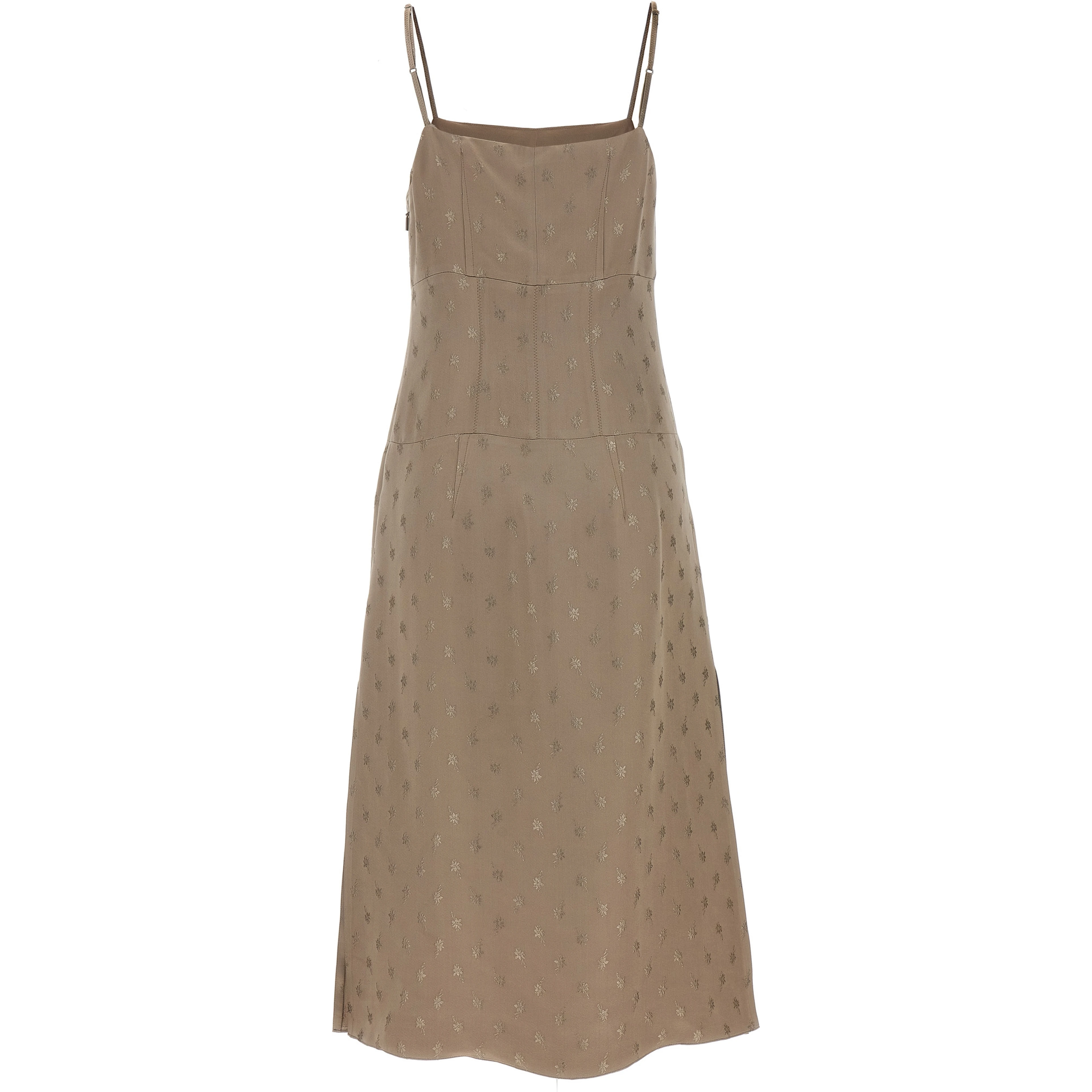 Gray Silk Midi Dress