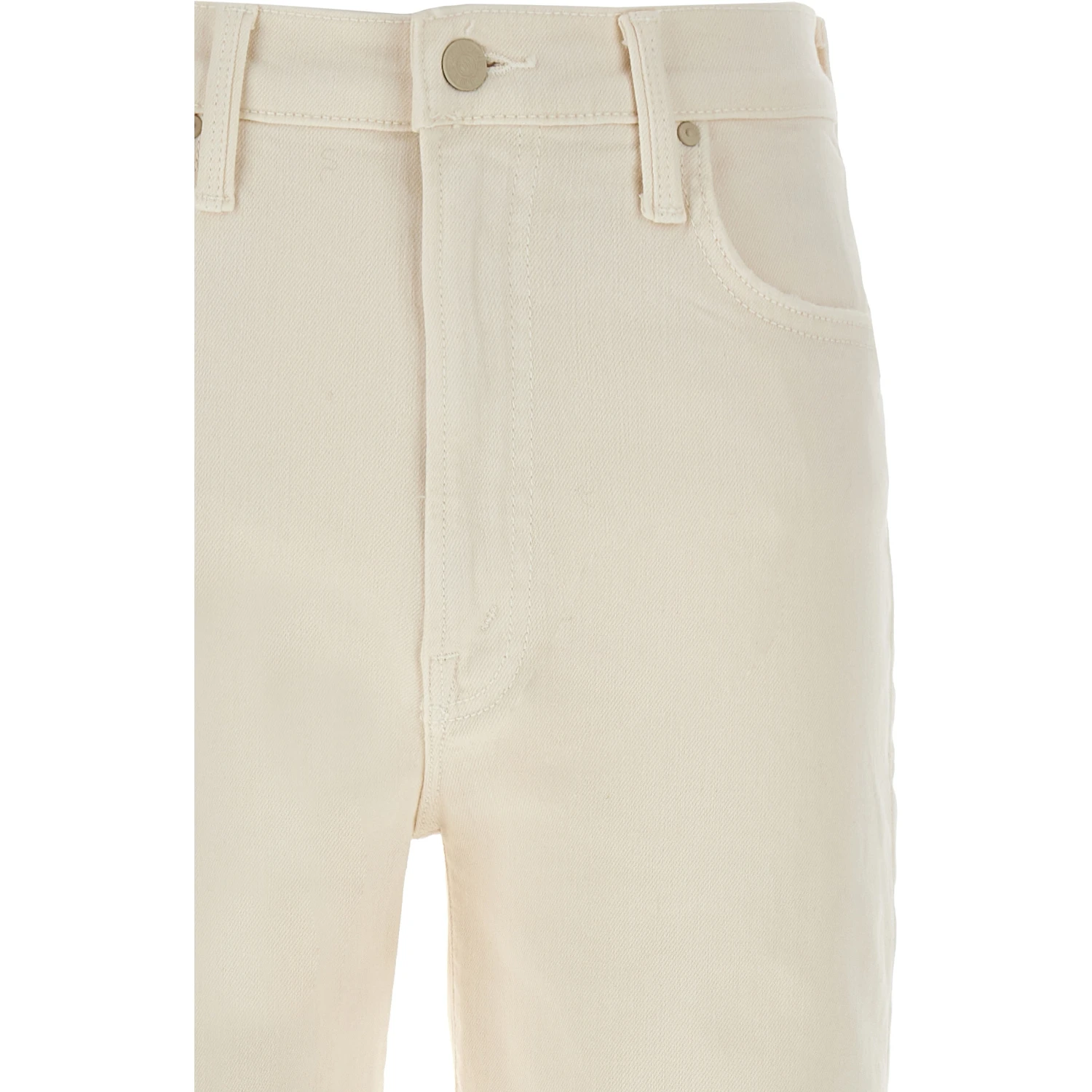 White Cotton High-Waisted Jean