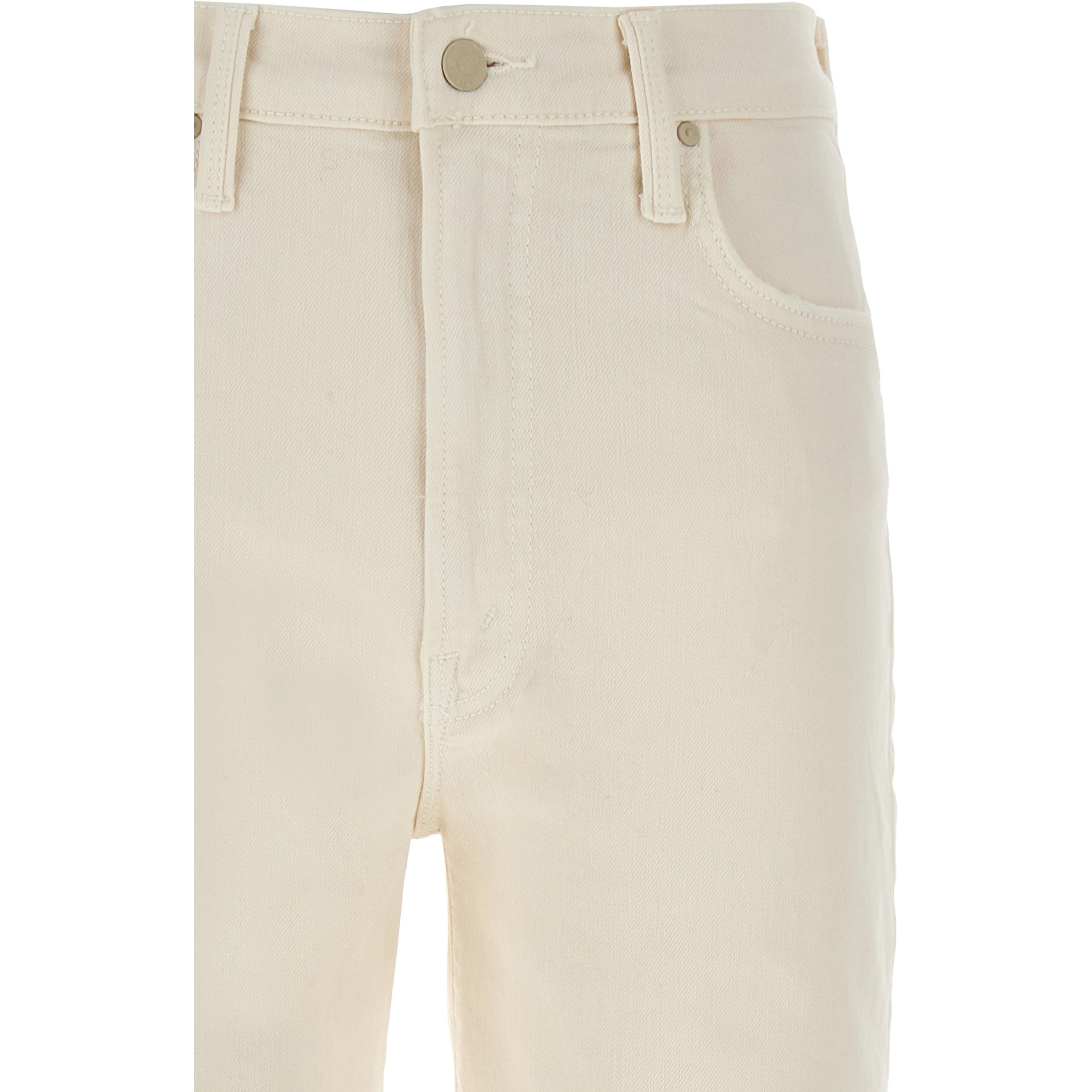 White Cotton High-Waisted Jean