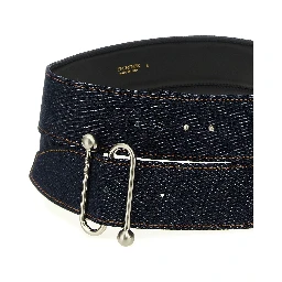 Blue Cotton High-Waist Belt