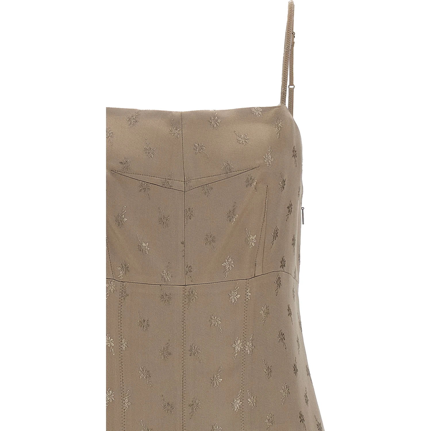 Gray Silk Midi Dress