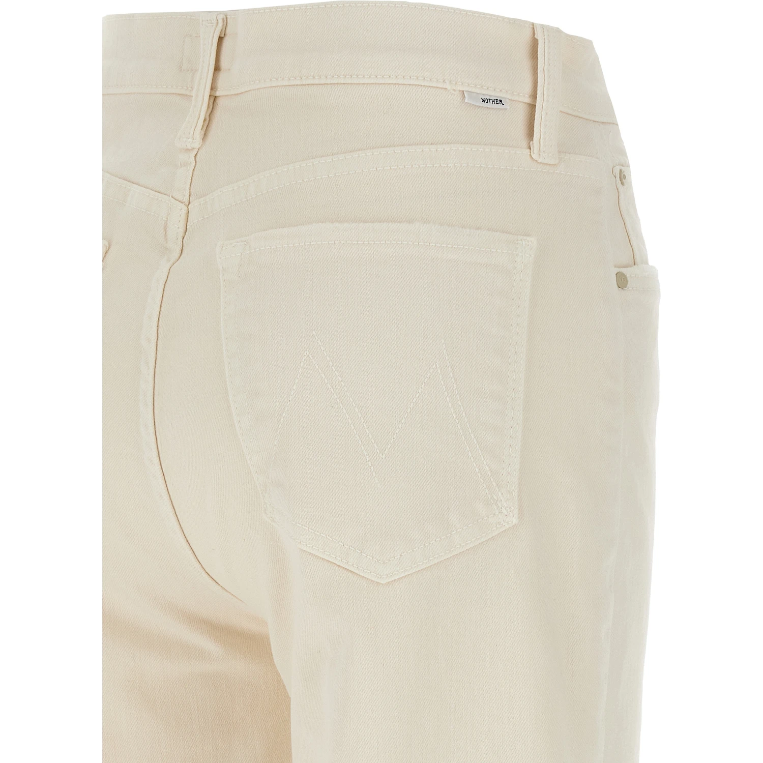 White Cotton High-Waisted Jean