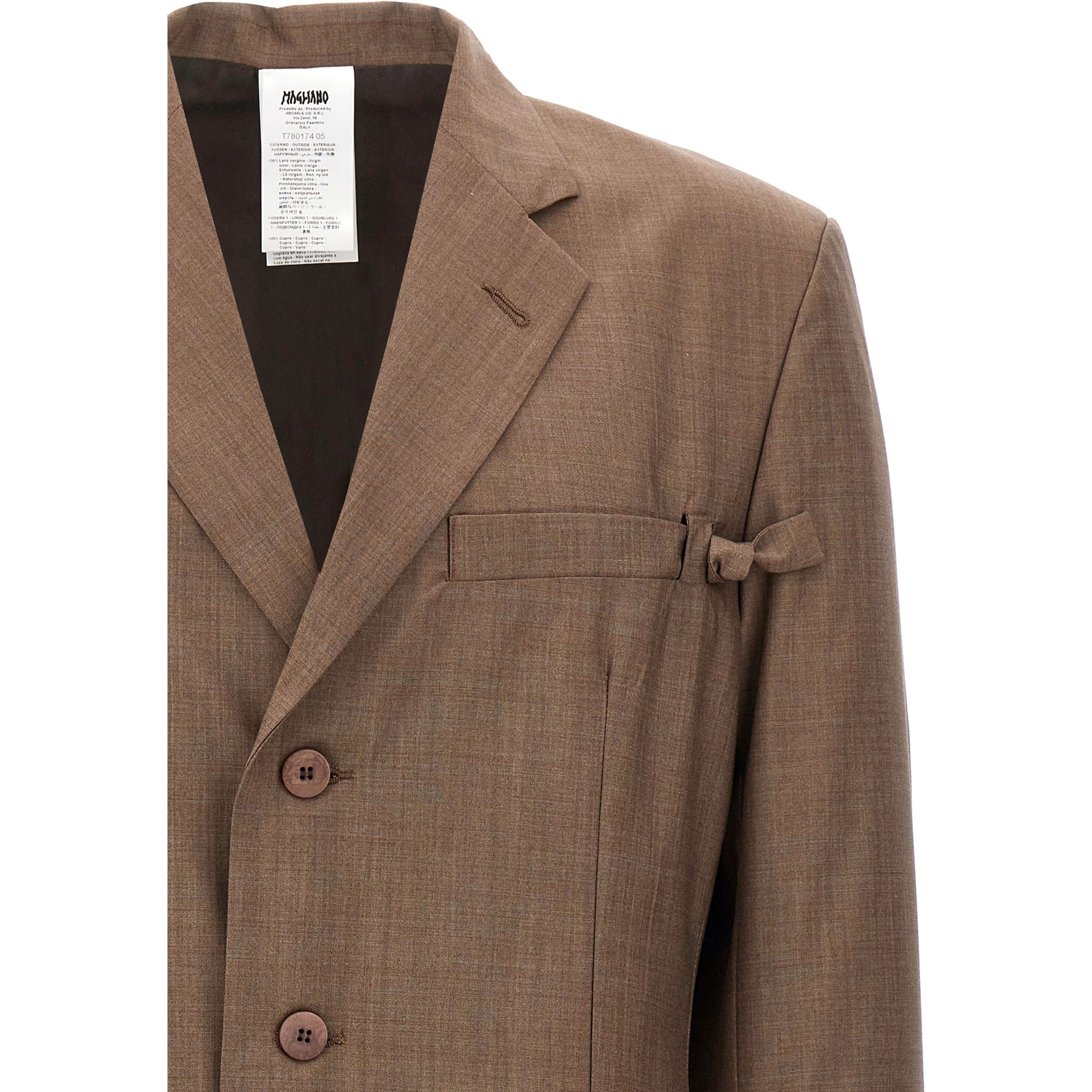Brown Virgin Wool Blazer