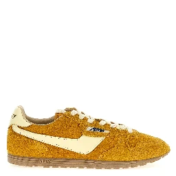 Bicolor Leather Athletic Sneakers