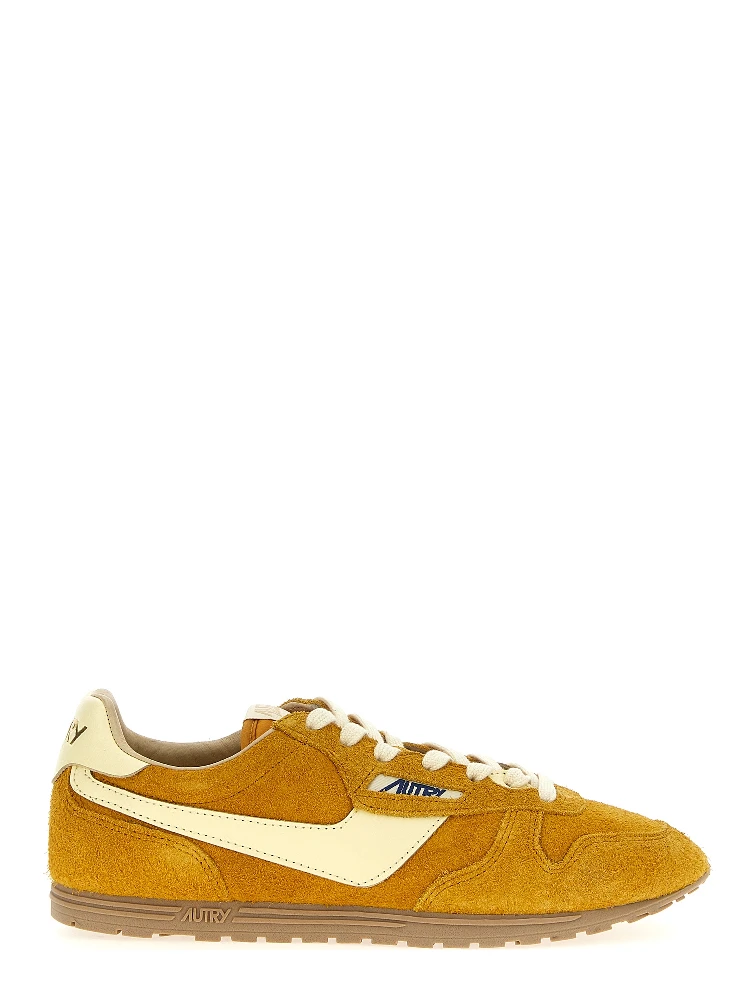 Bicolor Leather Athletic Sneakers