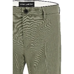 Bicolor Cotton Cropped Pants