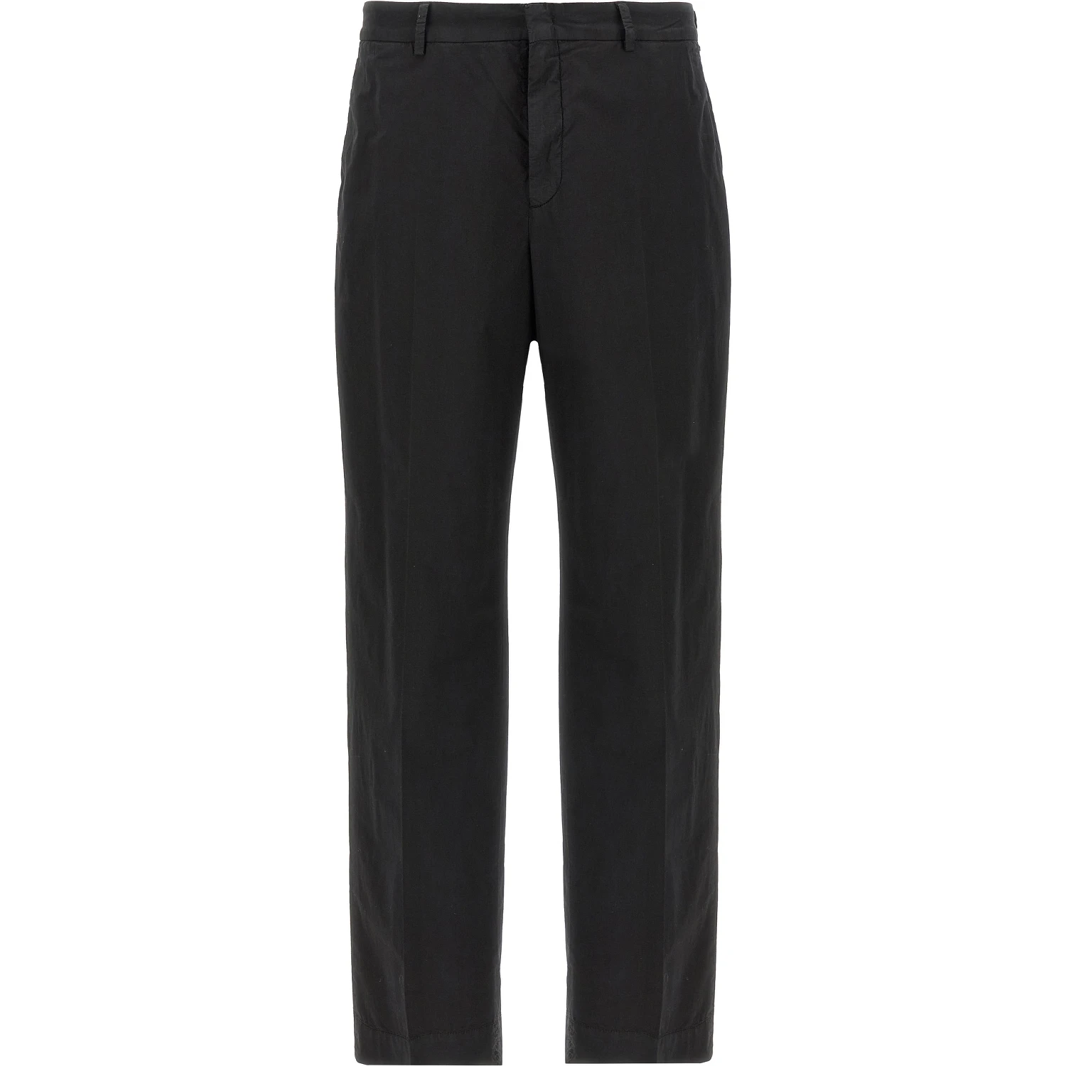 Black Cotton Casual Pants