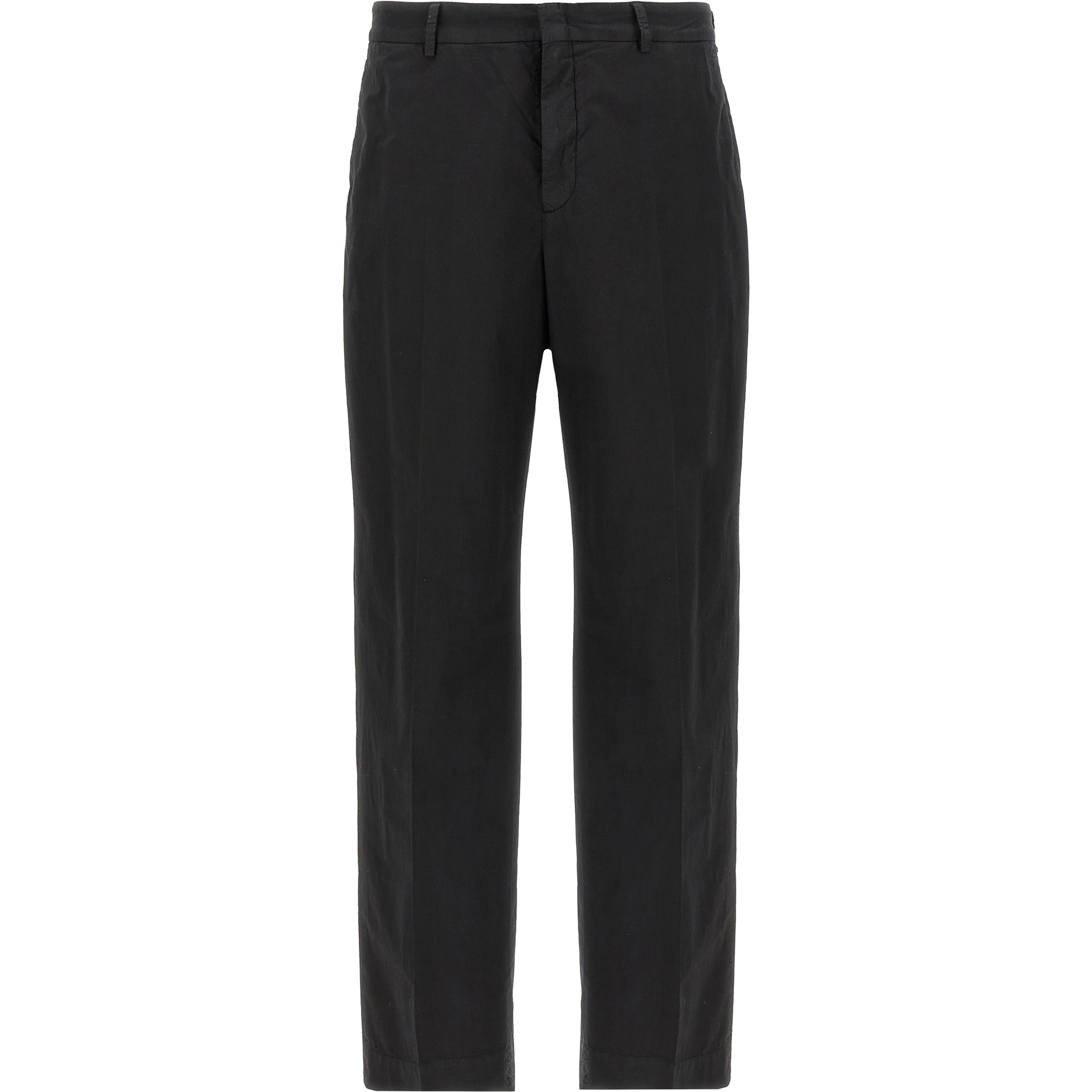 Black Cotton Casual Pants